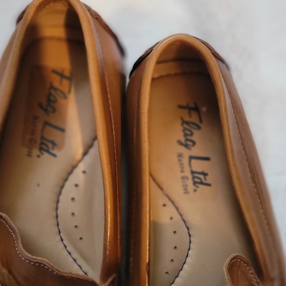 Flag Ltd Mens Brown Leather Slip-On Driver Loafers with Penny Keeper. Size 8 - Picture 8 of 9